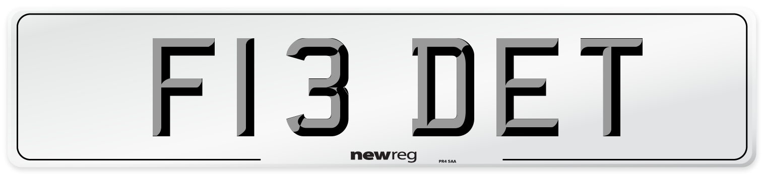 F13 DET Number Plate from New Reg